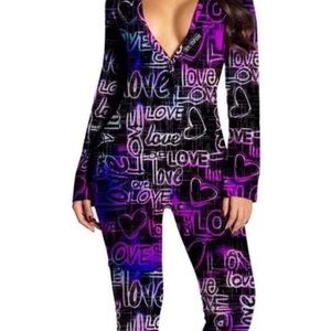 Love Graffiti Onesie with Butt Flap